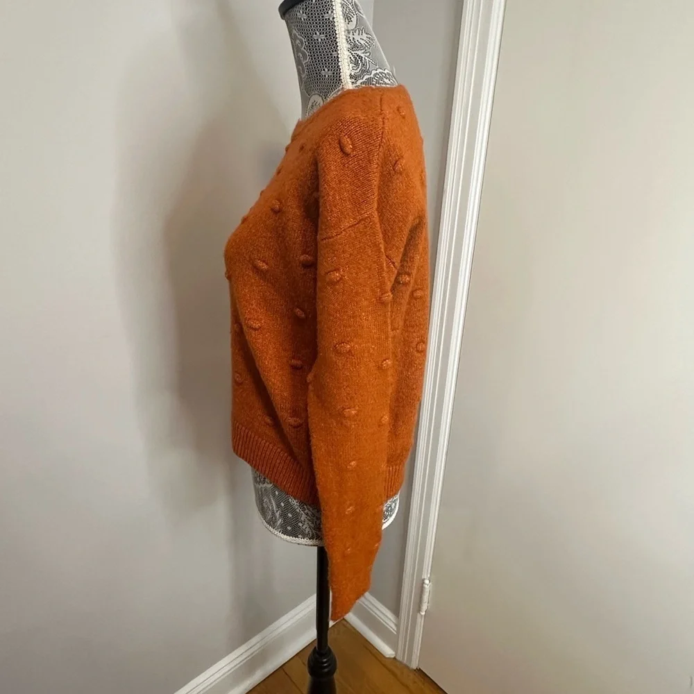 Love by Design XS Orange Embossed 3D Polka Dot Sweater. Soft, Comfortable. Warm.